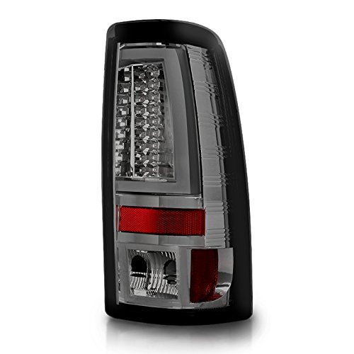 For 2003-2006 Chevy Silverado/GMC Sierra Smoked Fiber-Optic-Tube LED Tail Lights + LED 3rd Brake Lamp 2004 2005