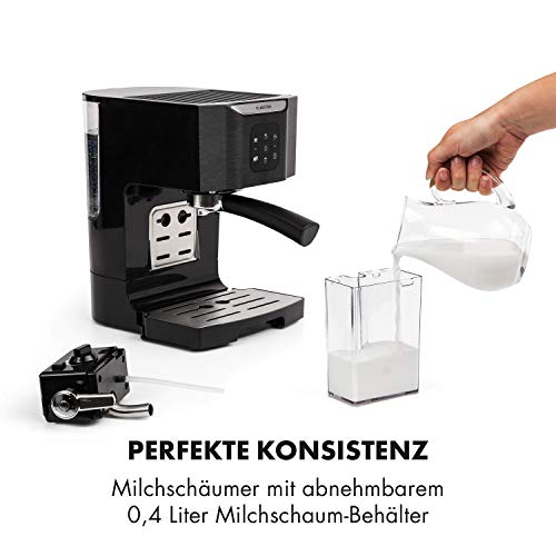 Klarstein BellaVita Espressomaschine - Siebträgermaschine mit Milchschaum-Düse, 3in1 Siebträger Kaffeemaschine, 20 Bar… – Bild 5