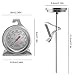 Set of 2 Stainless Steel Oven Monitoring Thermometer & Long Stem Fry Thermometer, DaKuan Dial Oven Thermometer with Hook and Panel Base and 12” Meat Cooking Thermometer