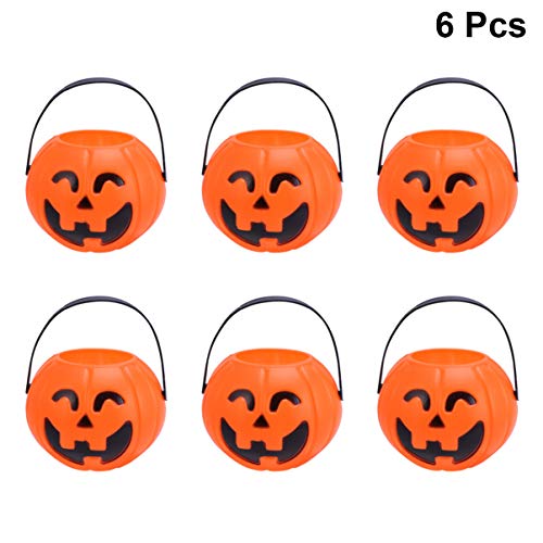 image for BESTOMZ Pumpkin Mini Buckets - Plastic Barrel Ornaments Candy Bucket D