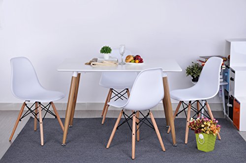 HOMYCASA-Homy-casa-sedie-in-plastica-Ufficio-Lounge-sedie-da-Pranzo-in-Legno-Bianco-CTN-of-4