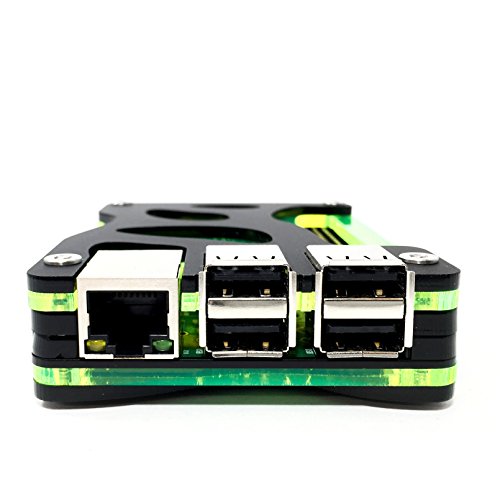 Zebra Bio Black Lime Case for the Raspberry Pi 3, Pi 2, and Pi B+ ~ by C4Labs