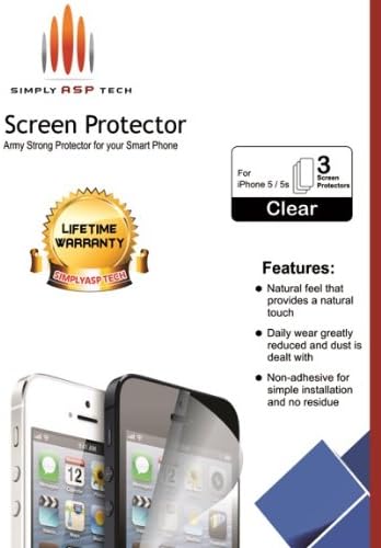 SimplyASPTech Army Strong Screen Protector for Apple iPhone 5/ 5c/ 5s (3 Pack)