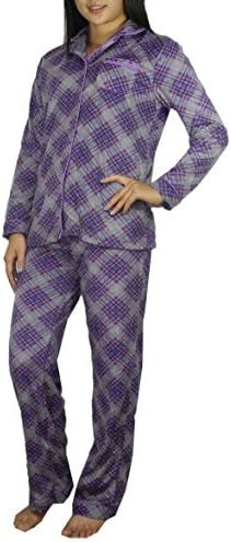 2 PCS SET Womens Designer Brand Fall / Winter Polar Fleece Sleepwear Set XL Multicolor