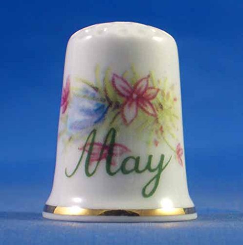 Porcelain China Thimble -- Flower on the Month -- May