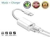 Lightning Splitter Adapter 2-In-1 For Iphone 7/8/X/7 Plus/8 Plus, Double Lightning Ports For Dual Charge Adapter and Lightning Headphone Audio,Support IOS 11.2 And Before(White)