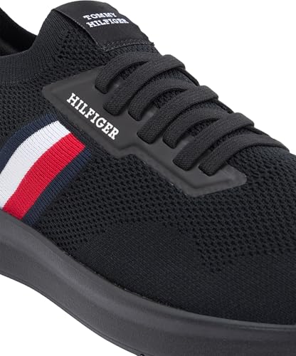Herren Runner Sneaker Lightweight Knitted Low Top, Schwarz (Black), 43