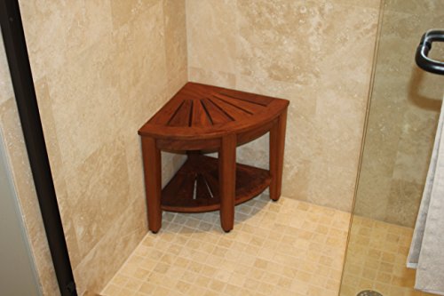 Kai Corner Teak Shower Bench - Image 8