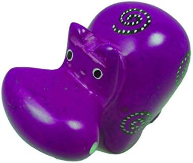 Maisha Fair Trade Hand Carved Decorative Soapstone Purple Hippo