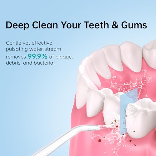 PERECT Portable Water Flosser for Teeth Cleaning, Travel Water Flossers for Teeth & Braces, 300ML Cordless Oral Irrigator with 3 Modes, 4 Tips, USB Rechargeable, IPX7 Waterproof (Black)