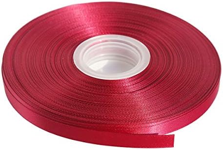 ITIsparkle 3/8" Inch Double Faced Satin Ribbon 50 Yards-Roll Set for Gift Wrapping Scrap Books Party Favor Hair Braids Baby Shower Decoration Floral Arrangement Craft Supplies, Wine 275# Ribbon