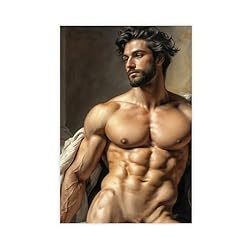 HMLZSJ Nude Muscle Male Torso Portrait Art Gay