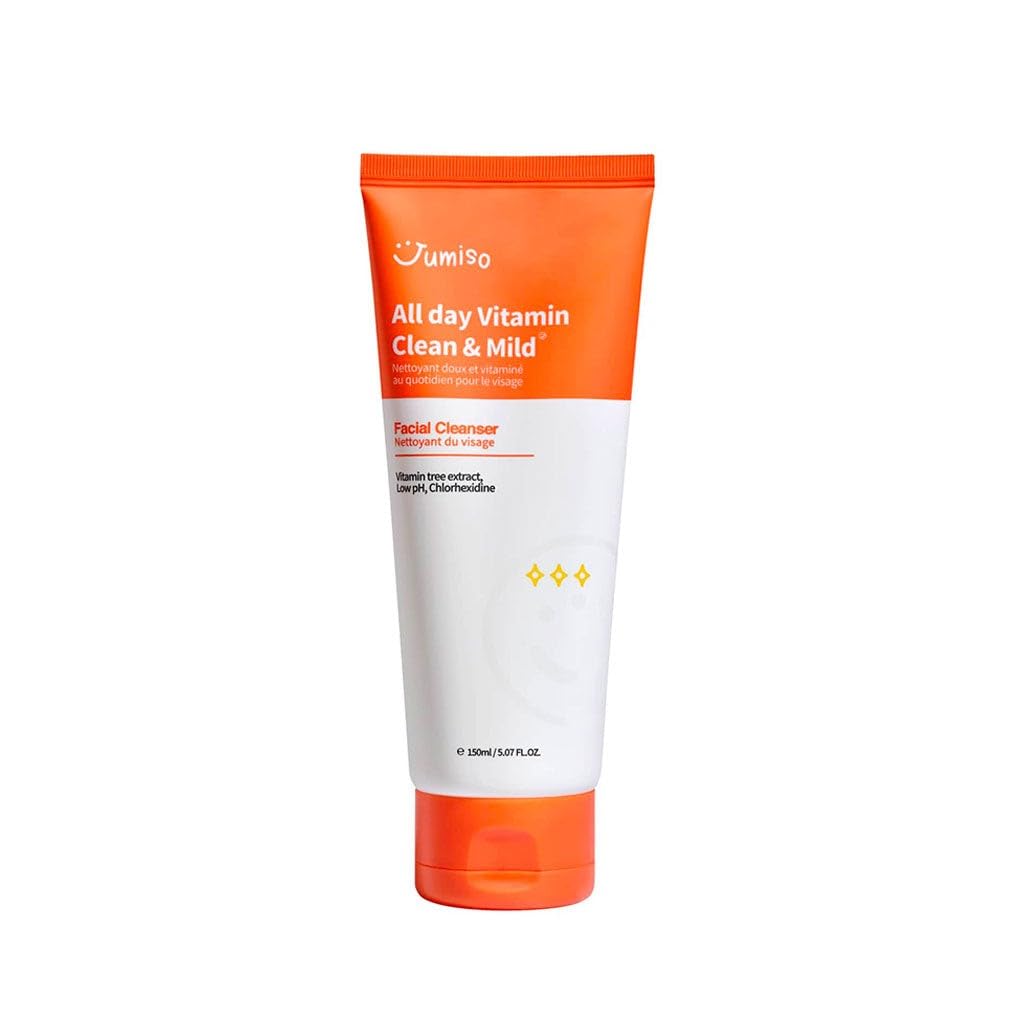 JUMISO All day VITAMIN Clean & Mild Facial Cleanser, Low pH, Vitamin, Vegan, Sensitive skin