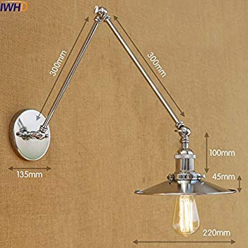 Questquo Iwhd Loft Edison Led Wall Light Fixtures Swing Long Arm