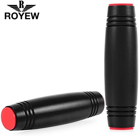 Amazing Desk Toy, ROYEW Spinner Stick Fidget Toy Easy to Flip Roll Made of Beech Desktop Hand Toy Anxiety Release for Office Home Party Class Bar – Black