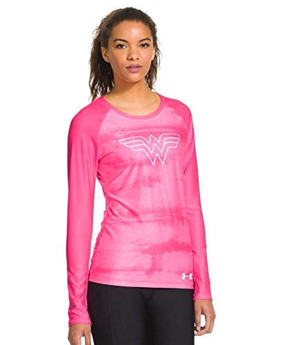 Under Armour Women's UA HeatGearÂ® Sonic Wonder Woman Long Sleeve Small Cerise