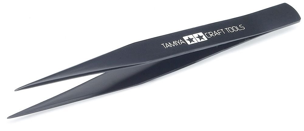 Tamiya Black Stainless Steel Straight Tweezers for Model Kit Making