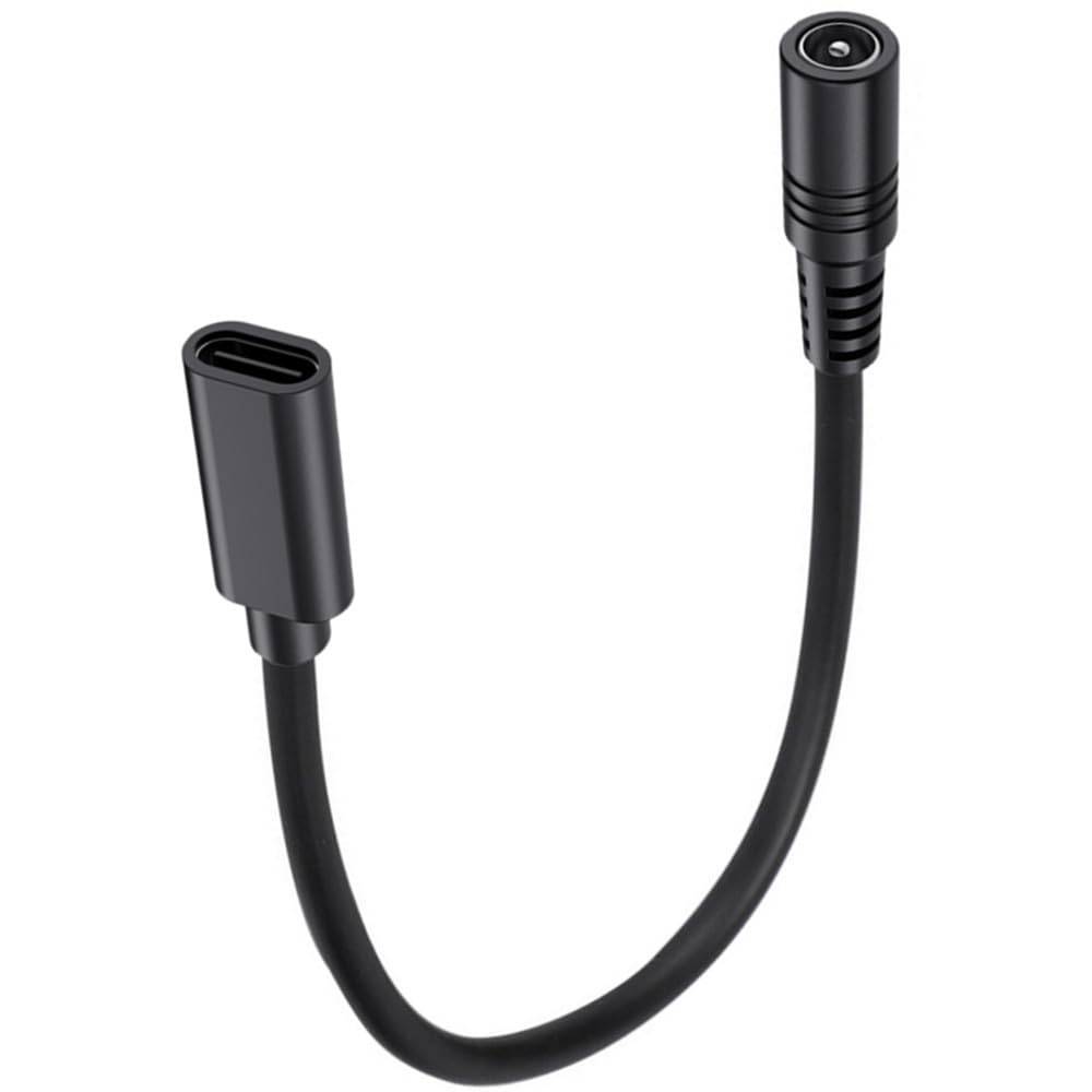 Photo 1 of Traovien DC 5.5mm x 2.1mm to USB C Power Cable,5V 3A DC 5521 Female to USB Type-C Female Power Jack Extension Charge Cord for Phones Table- 30cm .2Pcs (5521 Female/TypeC Female)