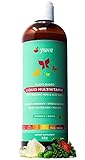 Yuve Vegan Liquid Daily Multivitamin for Women - Vitamins A B C D3 E, Zinc, Biotin, Opti MSM, Minerals & Amino Acids Complex (BCAA) - Natural, Non-GMO, Paleo, Sugar Free - Strawberry & Banana - 16oz
