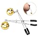 Nipple Clamps, SEXY SLAVE Adjustable Soft Rubber Tweezer Nipple Clips, SM Fetish Breast Clit Sensual Bondage Nipple Sex Toy(Gold and Leather Tassels)thumb 2