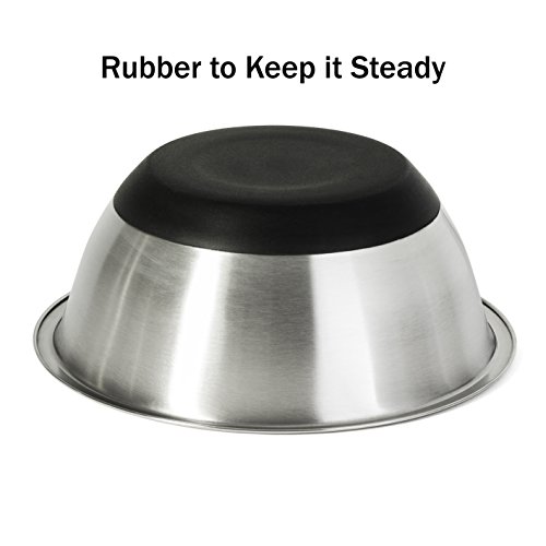 ChefLand Non Slip Stainless Steel Mixing Bowls 6-Piece Set With Silicone Base - Compact & Stackable Metal Whisking Bowls, Stylish Mirrored Exterior, Safe & Sturdy Design - Ideal For Cooking & Serving