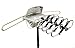 Outdoor Amplified HDTV/UHF/VHF Antenna w/ Remote Control - 360 Degree Motorized Rotation Kit - With Installation Kit
