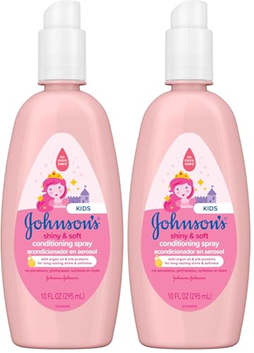 Johnson's Kids Shiny & Soft Hair Conditioning Spray with Argan Oil & Silk Prote…