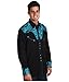 Scully Floral Tooled Embroidered Snap Front Shirt P634 TUR **, Blue, X-Large