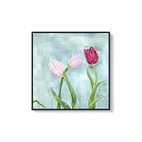 Framed Canvas Wall Art for Living Room, Bedroom Flowers Canvas Prints for Home Decoration Ready to Hang - 24x36 inches - 16x16 inches