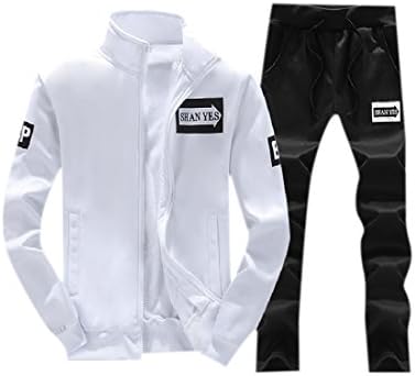 Aprilley Men's Sweatsuit Zip-Up Simple Sport Sweat Suit Set