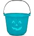 Teal Pumpkin Halloween Trick or Treat Bucket 8.5 in (1 Pack)-Official Teal Pumpkin Project Allergy-Friendly Candy Pail Accessory and Party Decoration Supplies, Haunted House Plastic Bowl w Handle