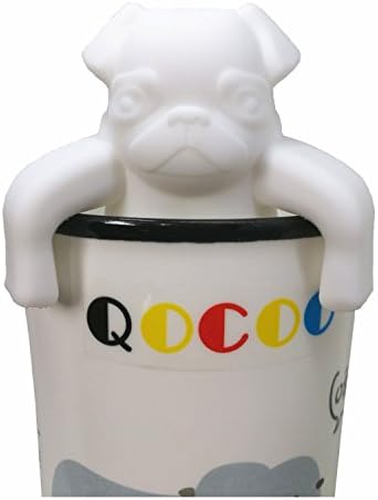 QOCOO Pack of 3 Loose Leaf Tea Infuser Strainers for Herbal Weight Loss Tea and Mulling Spices Made from Food-Grade Silicone Pug white