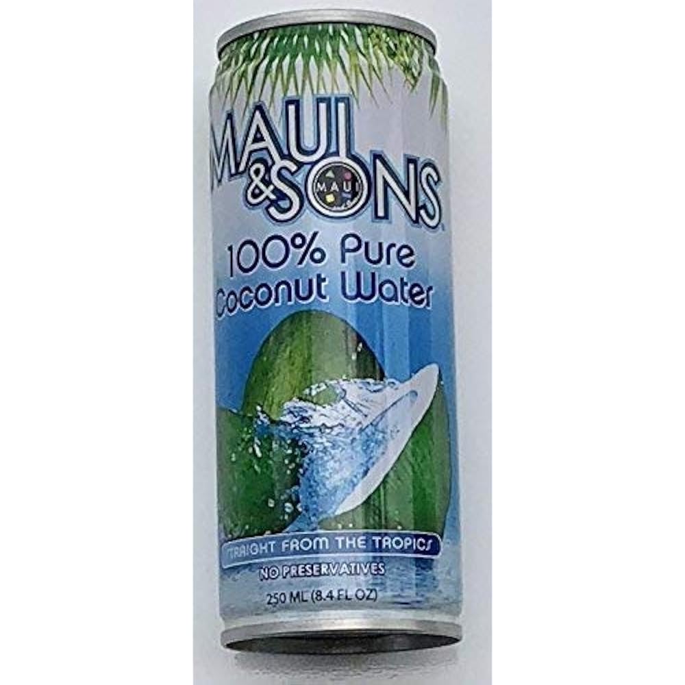 Maui And Sons 100 Coconut Water(No Pulp), Gluten Free, 8.4OZ(Pack Of