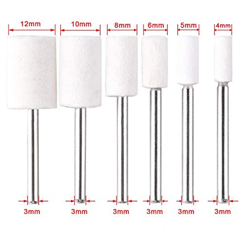 Polishing Buffing Wheels Set,Wool Felt Mounted Mandrel Grinding Bits