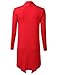 FLORIA Womens Long Sleeve Draped Open Front Knit Cardigan (S-3XL)