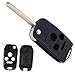 KEMANI Uncut Blank Flip Remote Key Case Fob Shell Folding Fob 4 Buttons for Honda Accord Civic Pilot With Button Pad