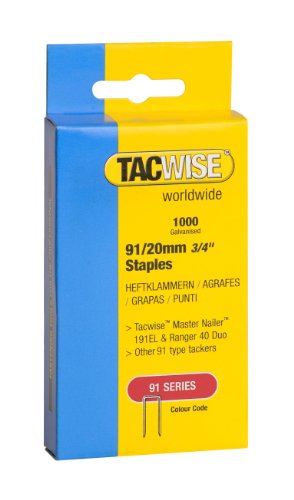 Tacwise 0284 Agrafes à Couronne Étroite 91/20 mm, Boîte de 1.000