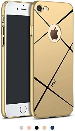 iphone 7 Case,YEUK Ultra Slim Iphone Case with Tempered Glass Screen Protector Four Spraying Process Protection Case for Apple Iphone 7 4.7 Inch-Gold