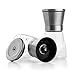 TheUltimateChef Stylish Salt and Pepper Grinder Set- Premium Spice Refillable Grinding Set- Adjustable Coarseness Ceramic Rotor, Glass Body & Brushed Stainless Steel- Buy Now And Get A FREE E-Book