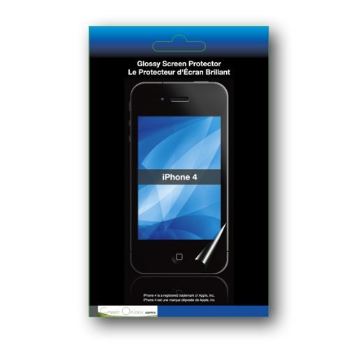 Green Onions Supply Glossy Screen Protector for Apple iPhone 4S & 4 - 2 Front Protectors + 1 Back Protector