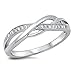 Infinity Knot White CZ Promise Ring New .925 Sterling Silver Band Size 8 (RNG14507-8)