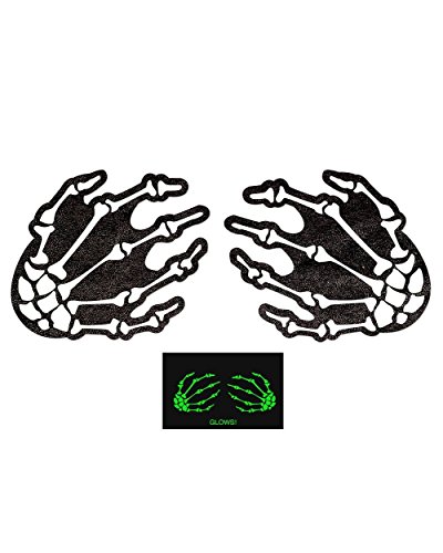 Pastease Glow In The Dark Skeleton Hands Rave Pasties (Set of 2 Pasties)