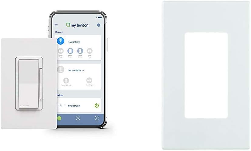 Leviton DW15S-1BZ Decora Smart Wi-Fi 15A Universal LED/Incandescent Switch, Works with  Alexa, No Hub Required, White - - 