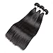 Beauhair Straight Hair Bundles with Closure Brazilian Straight Virgin Hair 3 Bundles with Lace Closure Free Part Human Hair Extensions Natural Black Color (16/18/20+16 Inch, Bundles with Closure)