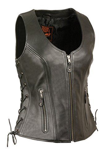 Milwaukee Women's Side Lace Vest with Stitch Detailing (Black, Medium)