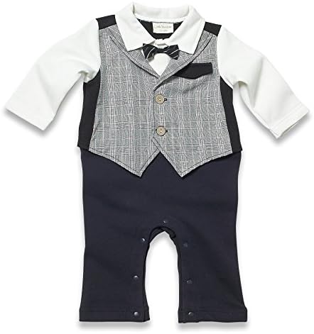 Little Youngster Baby Boys Infant Long Sleeve Polo Romper, Grid Vest (3-6M, Pink)