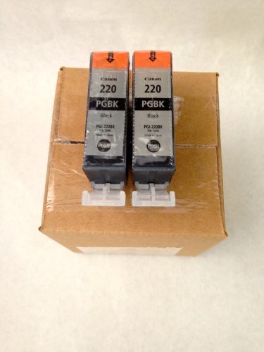 2 X Genuine Canon PGI-220 2-Pack Black Ink Cartridge Bulk Packaging!