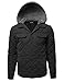 Men's Classic Long Sleeves Side Pockets Quilted Padded Bomber Jacket