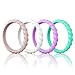 Egnaro Silicone Wedding Ring for Women,Seamless Thin and Stackble Braided Rubber Wedding Bands Rubber Rings for Women
