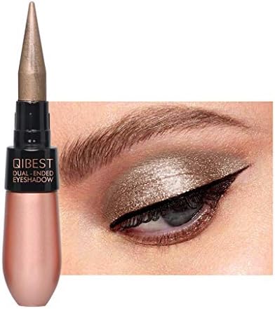Glitter Eyeshadow, Double-end Metallic Shiny Smoky Eyes Eyeshadow Waterproof Glitter Liquid And Bla